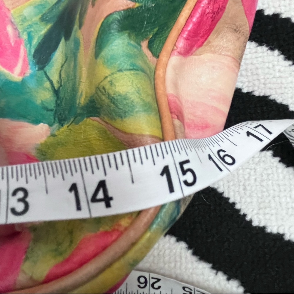 Maurizio Taiuti Rare Leather Bag Oversized Hand Painted Floral Italian Leather - Picture 11 of 11
